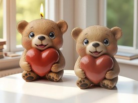 Molde silicona osito con corazon